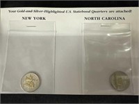 PAIR OF GOLD AND SILVER HIGHLIGHTED U.S.