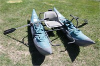 8Ft 8" Long Pontoon Boat with Two Oars