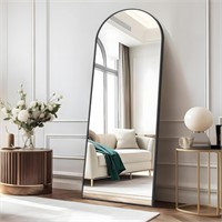 Full Length Mirror  64 x 23 Arched  Black