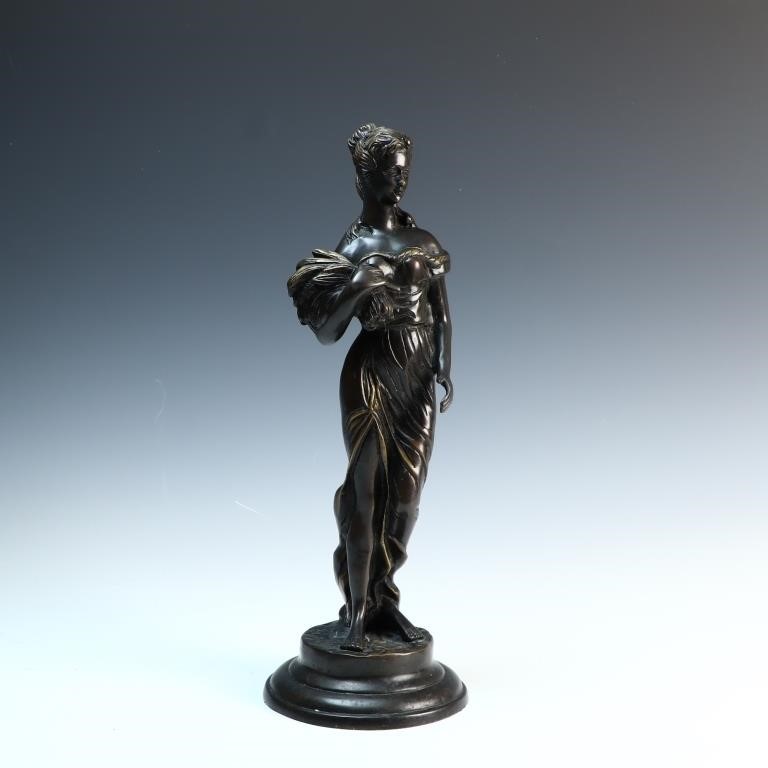 Bronze sculpture of a woman