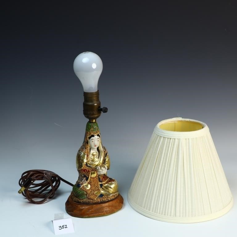 Vintage Japanese Kutani Lamp