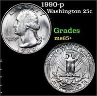 1990-p Washington Quarter 25c Grades GEM+ Unc