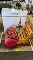 Tool Shop Air Tank, Kichler Light, small Chair