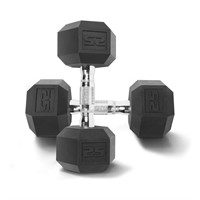 CAP Barbell Hex Rubber Dumbbell with Metal Handles