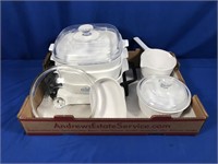 CORNING WARE LOT - 10 PC , CORNFLOWER, HOT PLATE