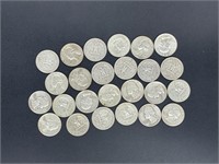 25 - Washington silver quarters
