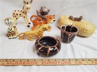 Ceramic Tigers, Leopard,  Donkey,  Koala Candle