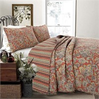 Copper Grove Spice Paisley 3-piece Quilt (king)