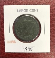 Large 1845 One Cent