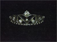 STERLING SILVER CROWN RING SZ 8