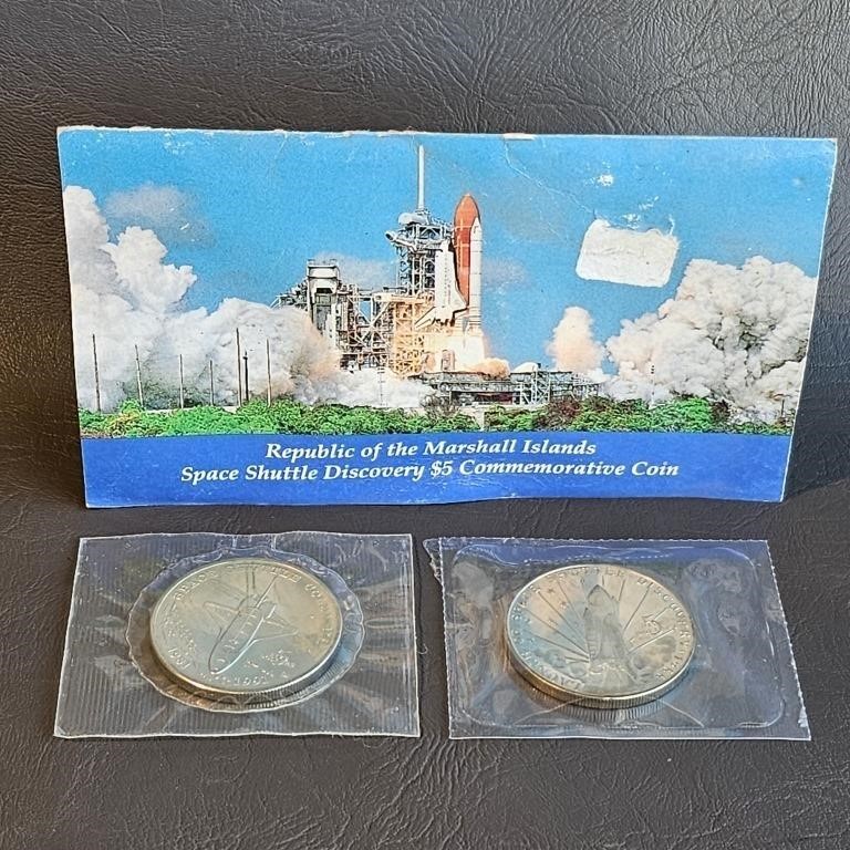 Marshall Island $5 Space Shuttle Coins (2)
