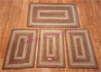 (4) Rugs Hand Woven Braided