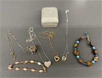 Group sterling silver jewelry, prayer box