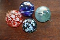 4 Glass ball ornaments