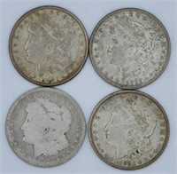Four (4) 1921 U.S. $1 Silver Morgan Dollars