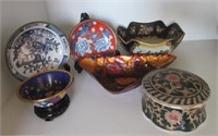 Porcelain and Brass Oriental Plates and Bowls