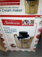 SUNBEAM 4 QT WOODEN ICE CREAM FREEZER