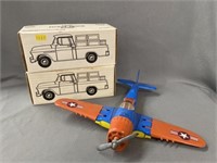 Hubley Toy Airplane with Truck Banks