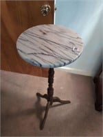 Marble top plant stand, needs reglued, 35 in.