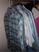 (11) Flannel & Dress Shirts - L