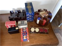 Vintage Poker Chips & Playing Cards w/ Trays