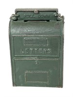 Vintage Cast Iron Miniature Mailbox Coin Bank