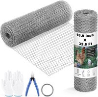 Chicken Wire Fencing Mesh 16.9 inch X 32.8 Ft, 0.d