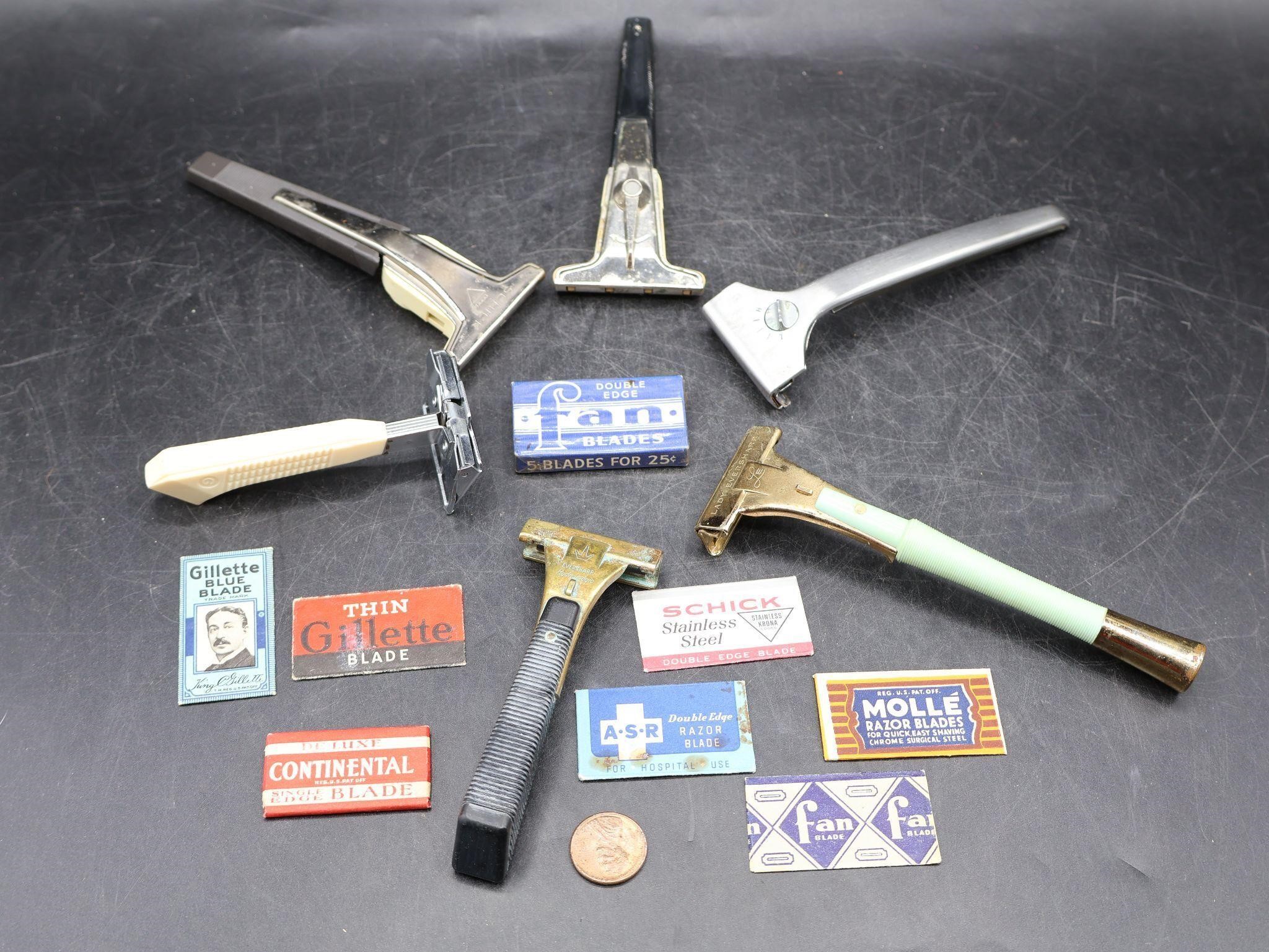 Vintage Razors & Blades by Schick, Gillette, Pal+