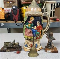Collectable Stein,  Bell, Brass Plated Miniatures