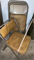 Vintage metal and vinyl folding chairs, 4 in lot
