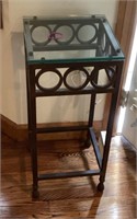 Small glass top side table