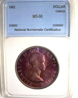 1962 Dollar NNC MS66 Canada