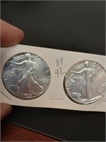 1989 92 silver american eagle coins