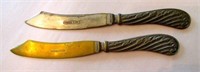 Very Early Sterling Plate Butter Knives