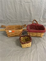 (2) Longaberger Baskets & (1) Unmarked Basket