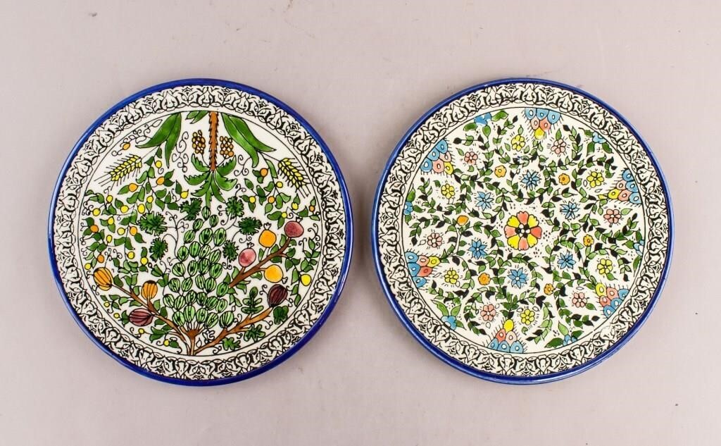 Vintage Porcelain Floral Plates 2pc