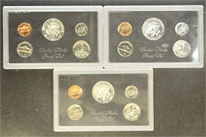 US Coins 3 40% Silver Kennedy Halves in Proof Sets