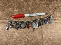 KACO CHARM BRACELET WITH 23 CHARMS OF STATES &