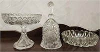 3pcs Decoration Glass Trays and Bell