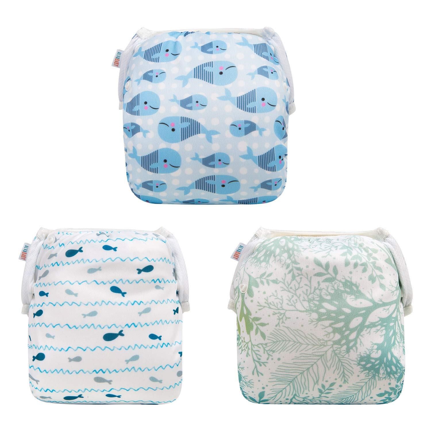 ALVABABY Swim Diapers 3pcs Reusable & Adjustable B