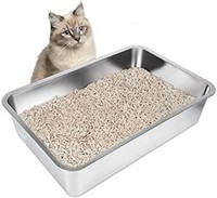 IKITCHEN Stainless Steel Cat Litter Box, Metal Cat