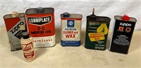 vintage oil, fluid & wax cans