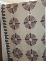 HANDMADE QUILT - SHOWS WEAR & STAINS