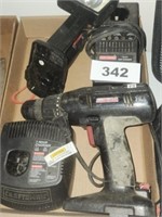 CRAFTSMAN CORDLESS DRILL, LIGHT 2 CHARGERS