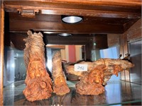 BEAUTIFUL NORTHWIND AND MISC WOOD CARFVINGS