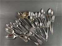 Antique Sterling Silver Spoons, etc