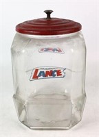 Vintage Lance Glass Cracker Jar with Metal Lid