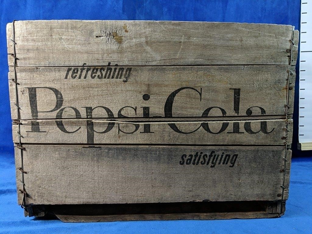 Vintage Wooden Pepsi-Cola crate 17" x 12" x 12"H