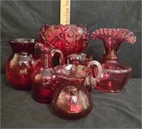 Fenton Cranberry Vase & Pilgrim Red/Pink Vases