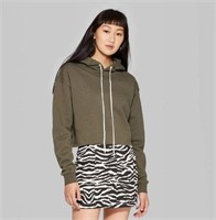 Women's Cropped Hoodie Wild Fable Olive